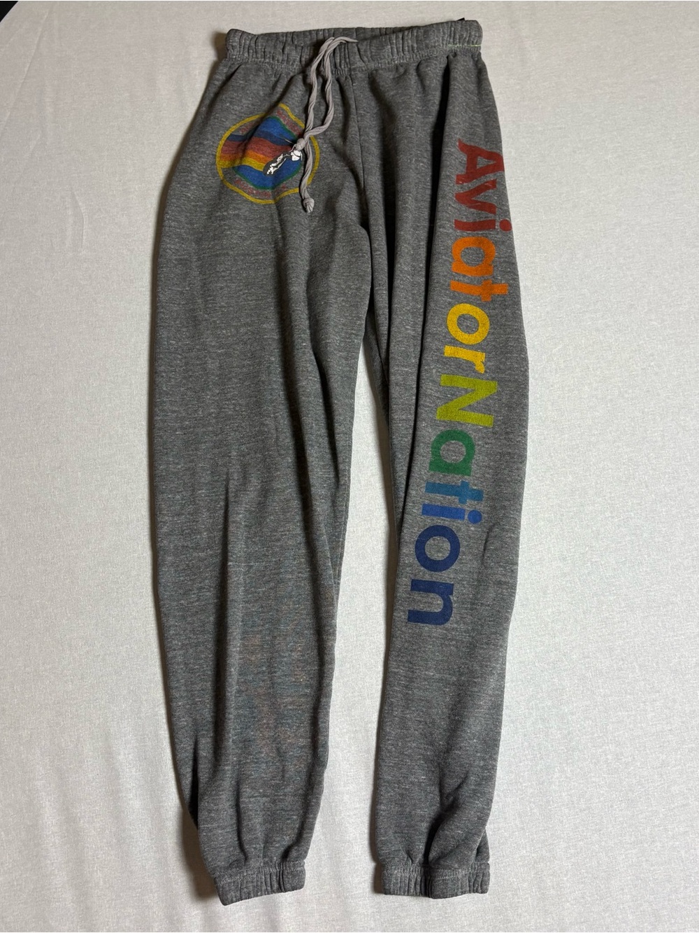 AVIATOR NATION MANHATTAN BEACH SWEATPANTS JOGGERS HEATHER GREY XS